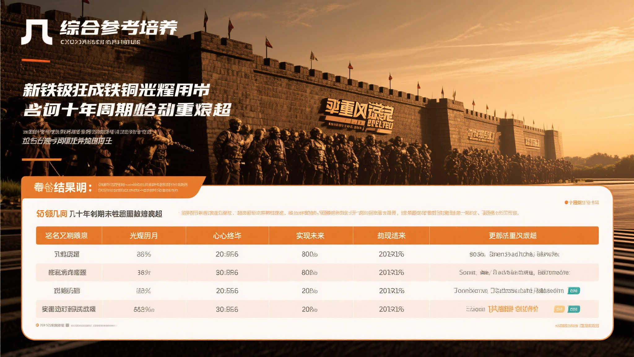 结果说明：整合参考培养新锐壮成铁壁铜墙光辉岁月铭心